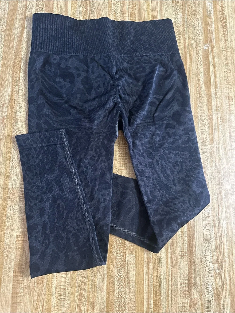 Gymshark Black High-Rise Seamless Patterned Leggings